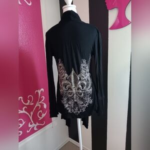 S-Twelve Black Top with Silver Embellishments